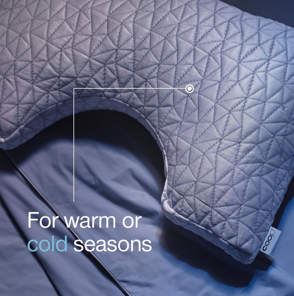 Coop Home Goods Cool Side Cut-Out Pillowcase, Queen Size Cooling Pillow Case for Hot Sleepers, Cut-Out Shape, Two-Sided Pillow Covers, Cozy Side & Cool Side, Ultra Soft Lulltra Cool Technology