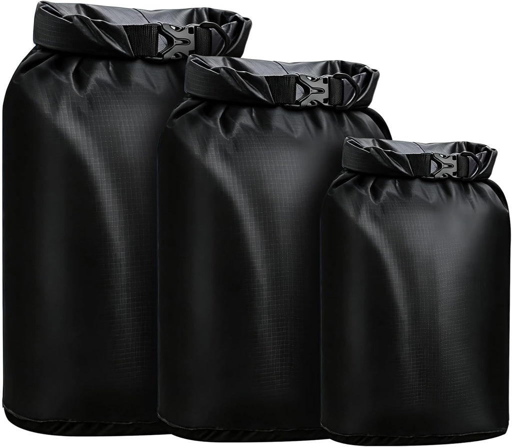 Dry Bag Waterproof 3 Pack Lightweight Outdoor Dry Sack, 6L&10L&20L, Black