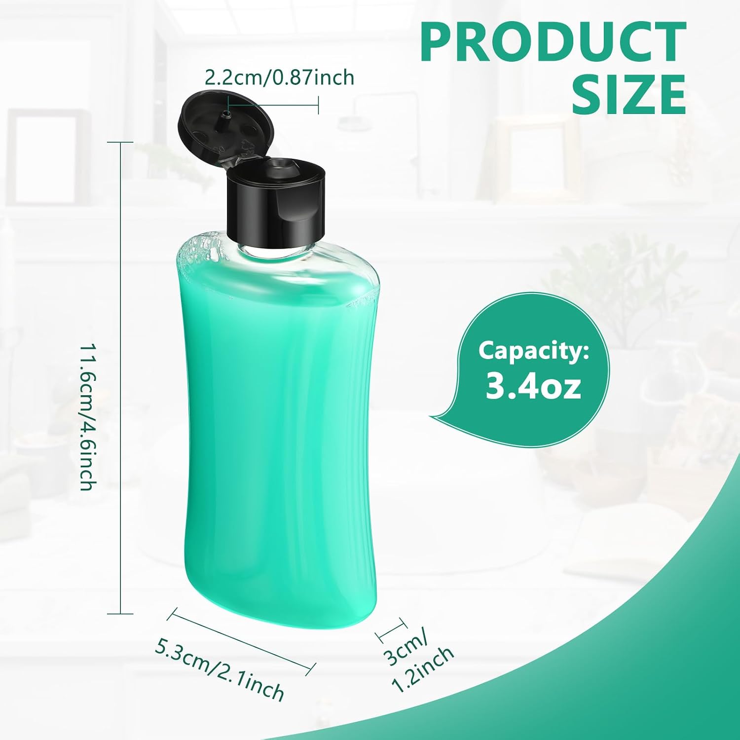 Domensi 36 Pcs 3.4 oz Travel Bottles with Flip Cap Lotion Squeeze Bottle