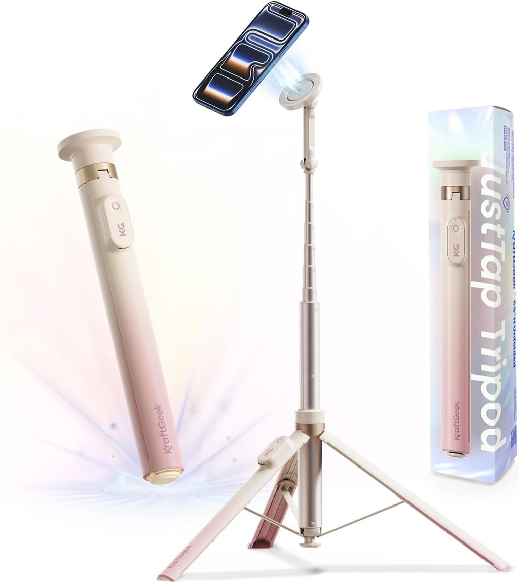 KraftGeek Magnetic Phone Tripod for iPhone, JustTap Tripod for MagSafe
