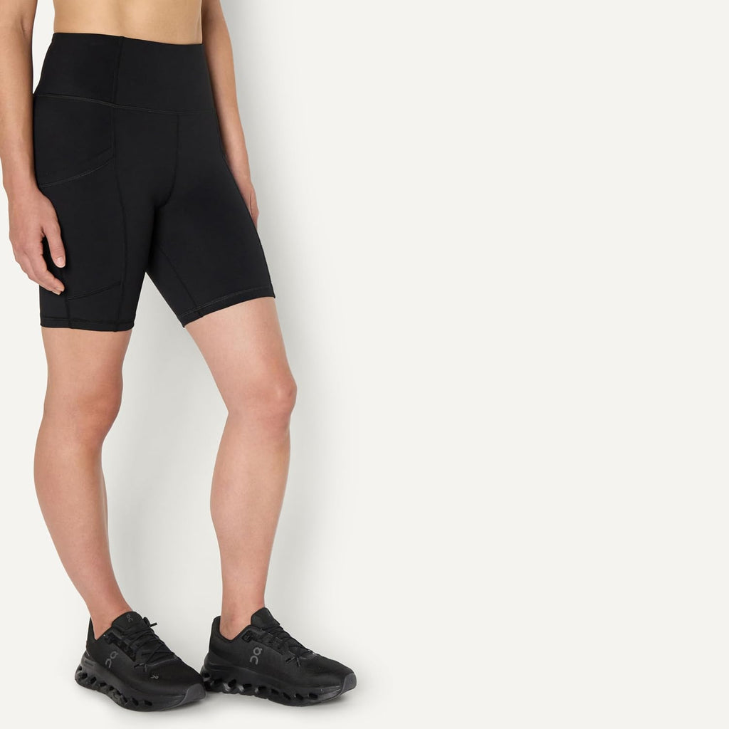 Amazon Essentials Women's Active Total Train High Waist 7" Gym Workout Biker Shorts with Pockets