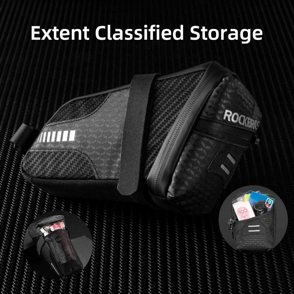 ROCKBROS Saddle Bag Bike Seat Bag 1.5L Cycling Storage Wedge Pack