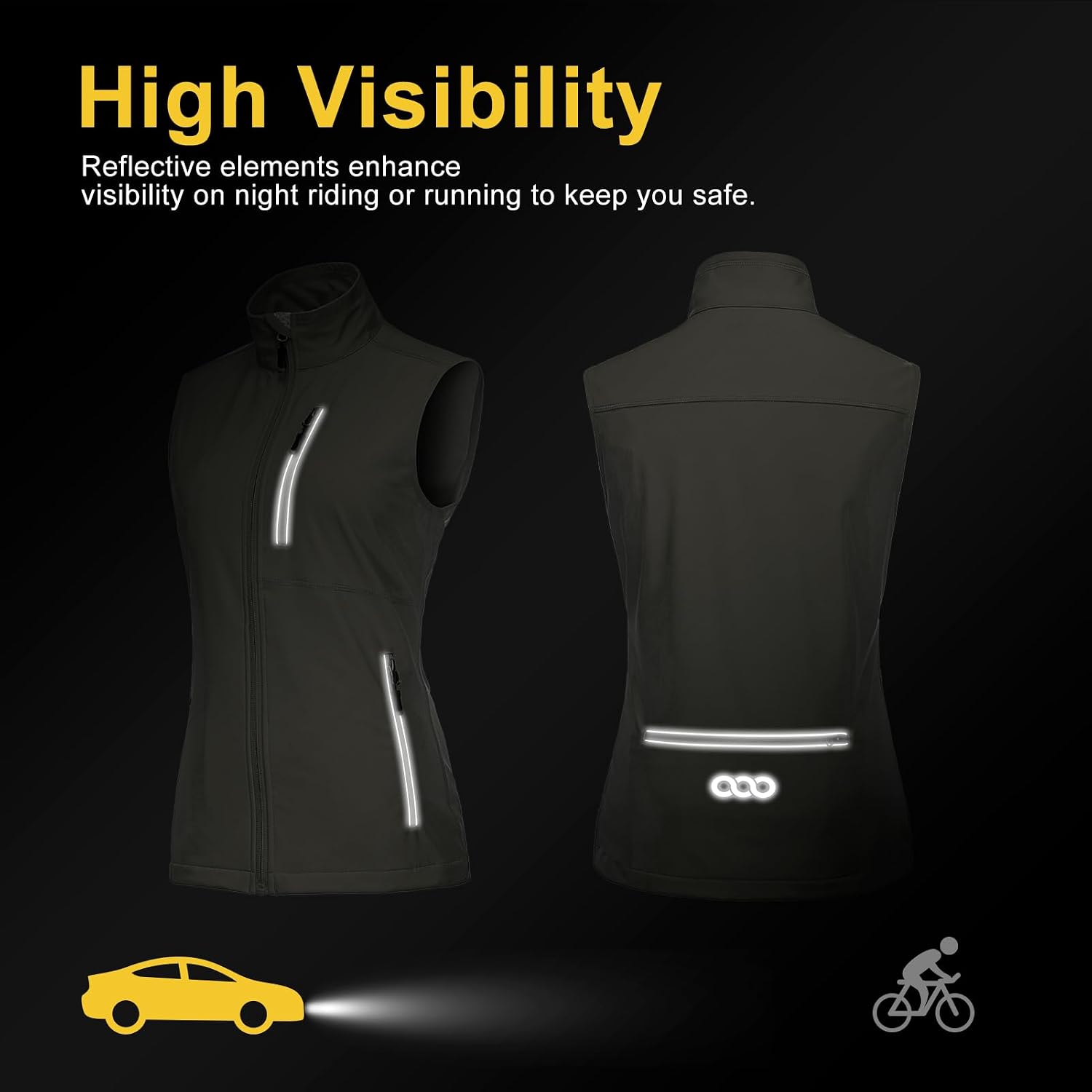 33,000ft Women's Lightweight Running Vest with 6 Pockets for Travel Golf