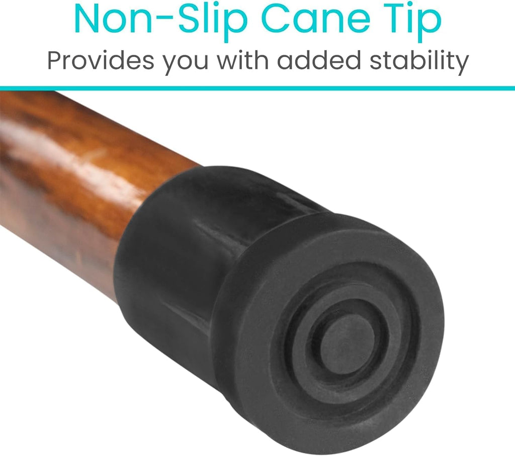 Vive Wooden Walking Stick - Willow Cane for Seniors Hiking & Balance