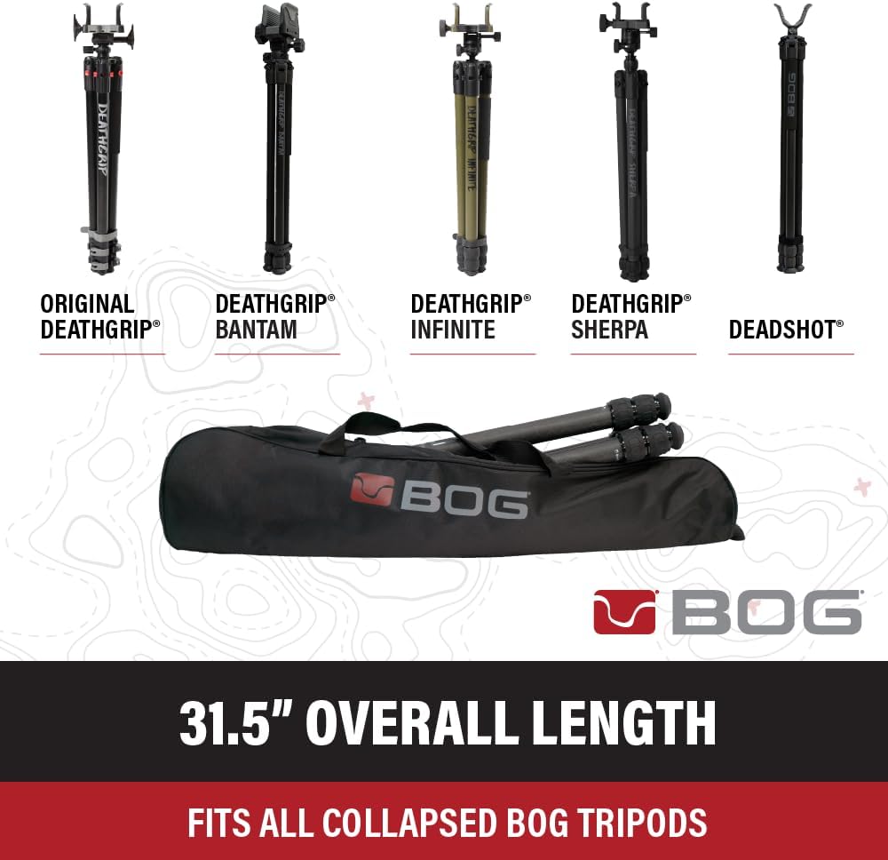 BOG DeathGrip Tripod Carry Bag with Padded Shoulder Strap and Water-Resistant Exterior for Hunting Tripods