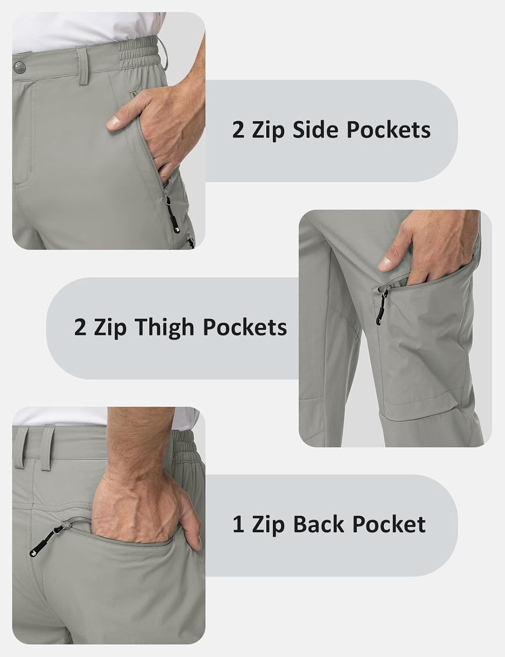TBMPOY Mens Hiking Pants Lightweight Water Resistant Travel Outdoor Fishing