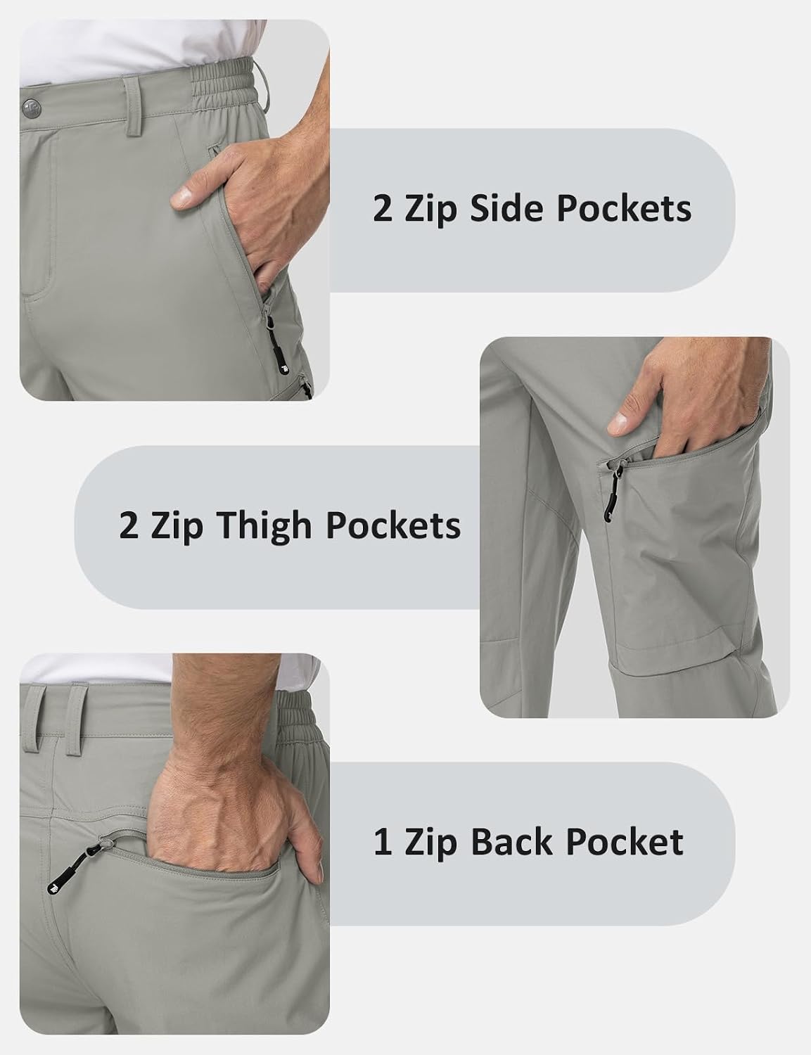 TBMPOY Mens Hiking Pants Lightweight Water Resistant Travel Outdoor Fishing