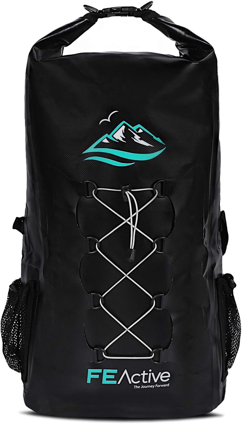 FE Active Dry Bag Waterproof Backpack - 30L Eco Friendly Bag for Men & Women for Fishing, Travel, Hiking, Beach & Survival Gear. Storage for Camera & Camping Accessories | Designed in California, USA