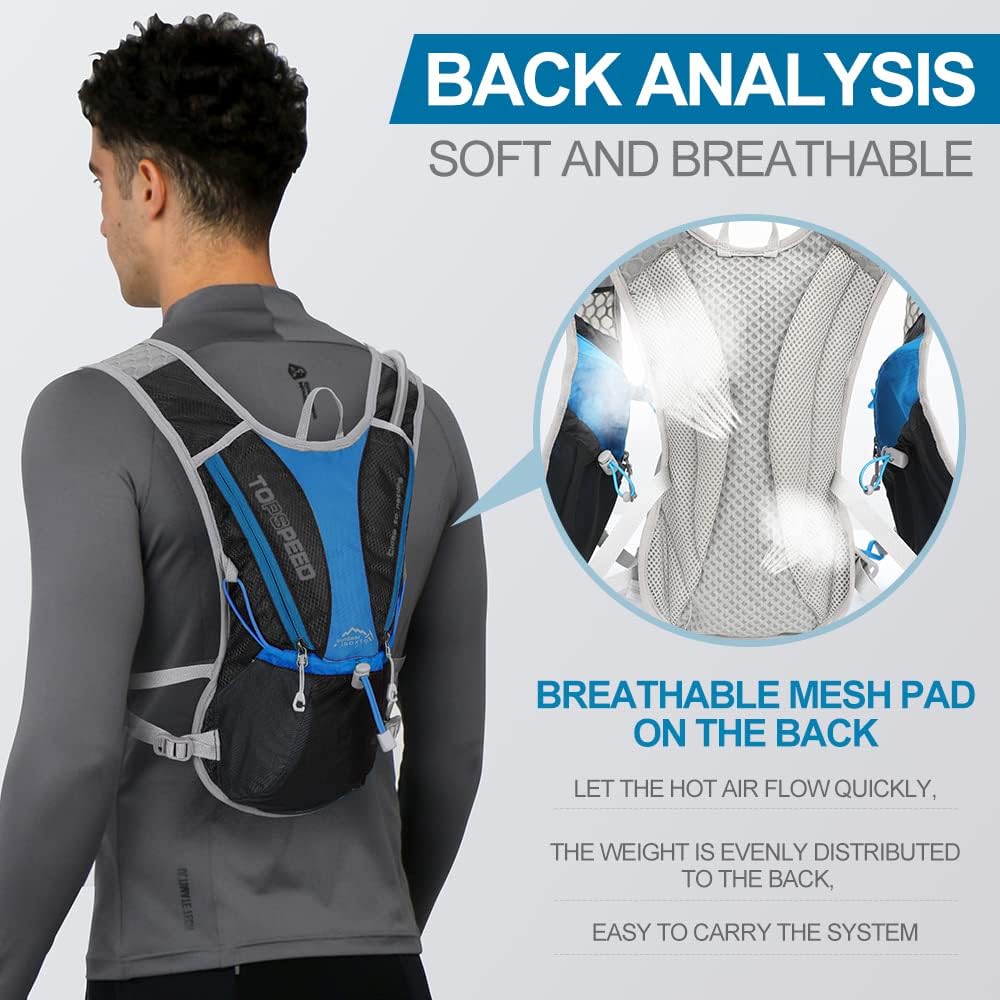 Hydration Pack Backpack, IX INOXTO Running Hydration Vest with 1.5L ( 50 oz) Water Bladder for Men Women, Lightweight Water Backpack for Hiking Cycling Climbing Camping