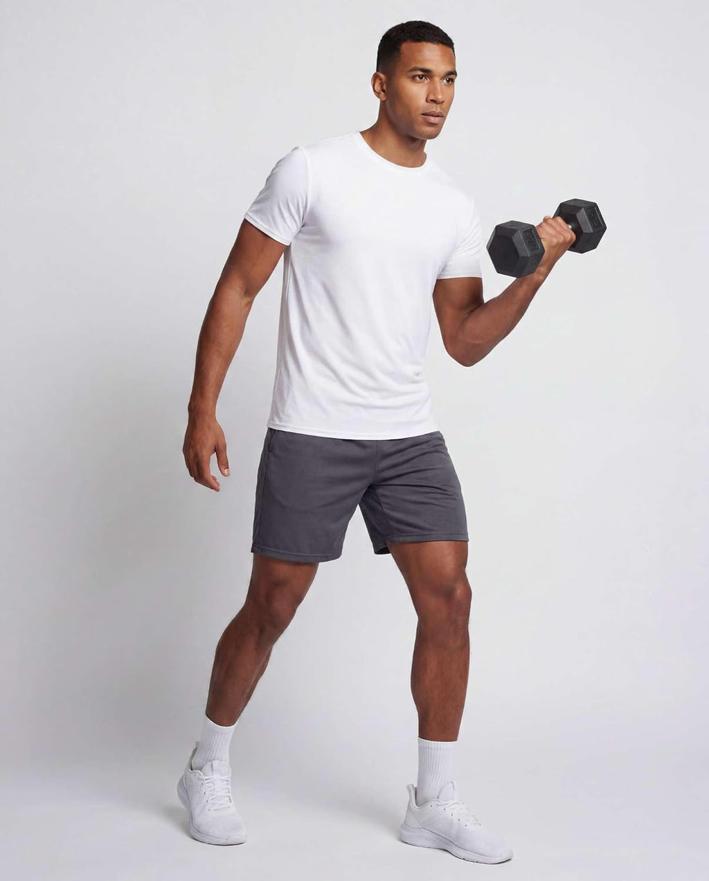 5 Pack Men's Dry Fit Workout T Shirts Crew Neck Athletic Gym Running Tees