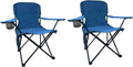 Folding Camping Chair with Cup Holder & Storage Bag, 225lbs Capacity, Large Anti-Sink Feet, Breathable PE Coated Fabric for Outdoor, Hiking, Beach, Fishing, Backpacking, 2PCS Cyan