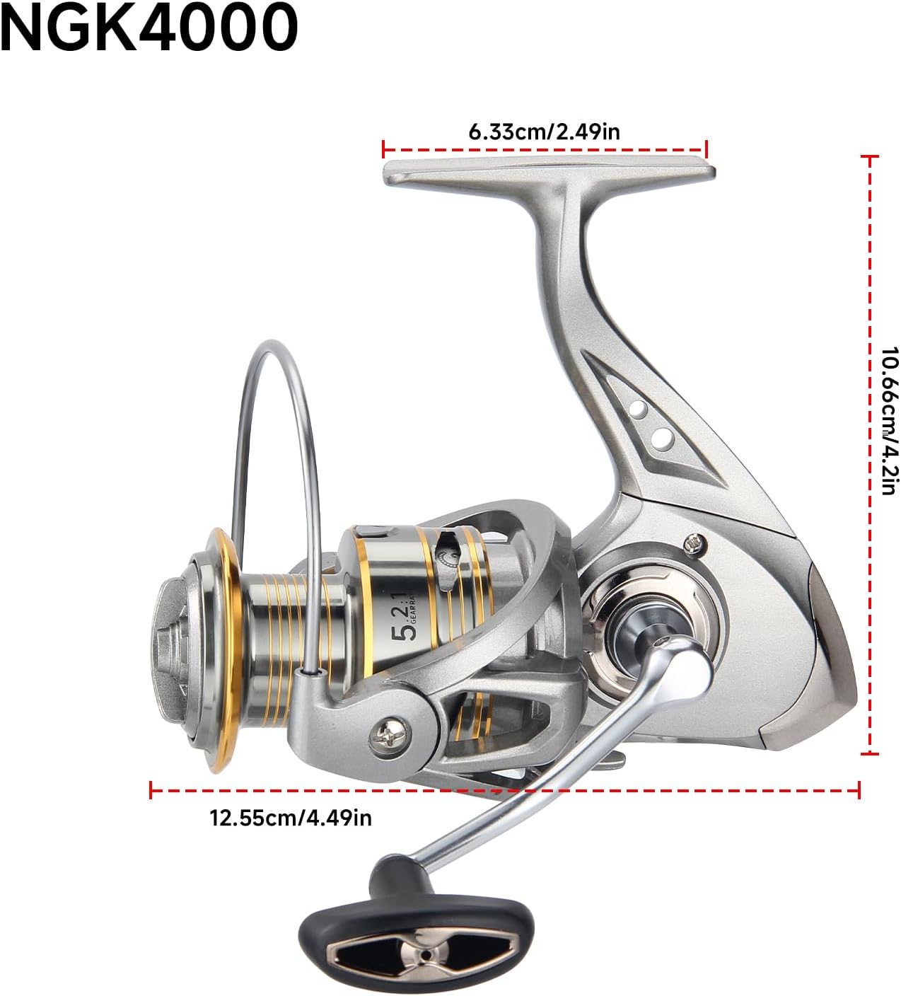 HAUT TON Spinning Reel, 6+1BB Metal Surf Fishing Reels, 55lbs Max Drag