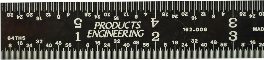 PEC Tools 6" Metal Rule, Designed for High-Accuracy Industrial Environments, Made in USA