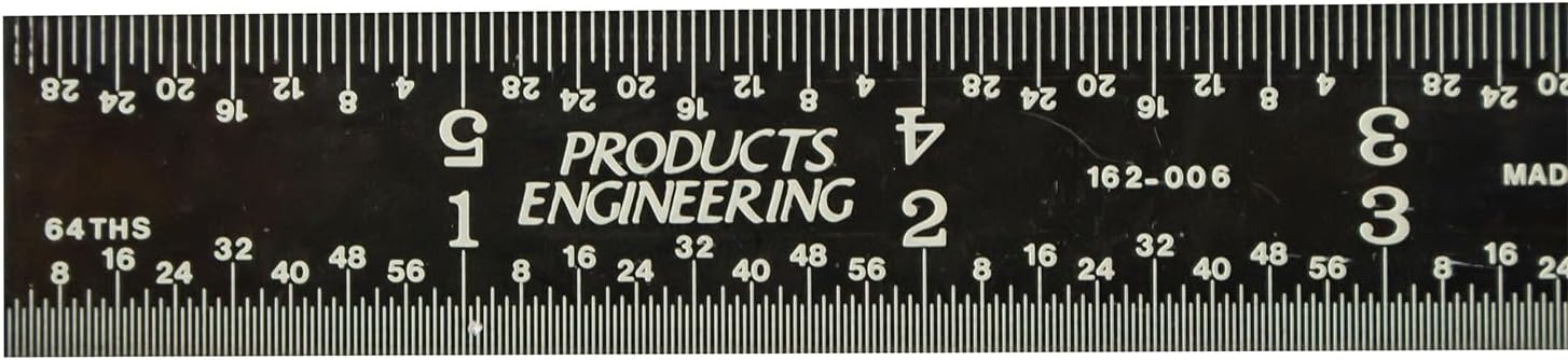 PEC Tools 6" Metal Rule, Designed for High-Accuracy Industrial Environments, Made in USA