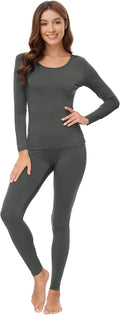 WiWi Soft Underwear for Women Thermal Long Johns Sets Super Warm Base Layer Top Pants Pajamas Set Viscose from Bamboo S-3X