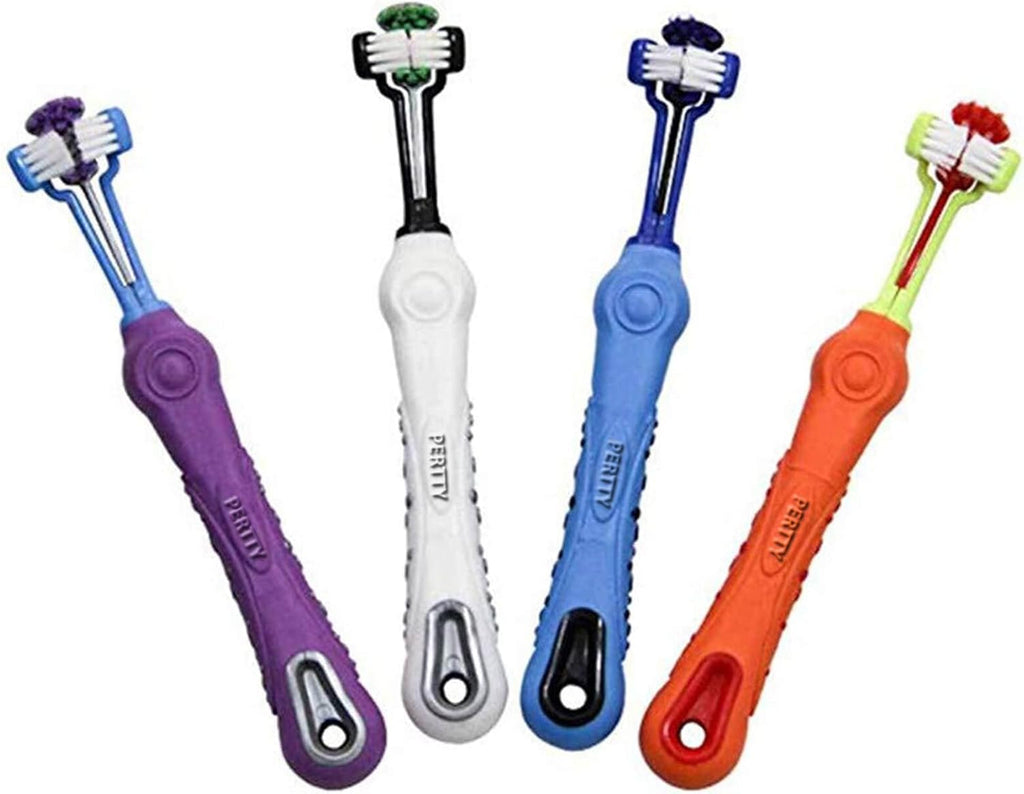 Orgrimmar 8 Pcs 3-Sided Pet Toothbrush Dog Cat Mouth Dental Teeth Care