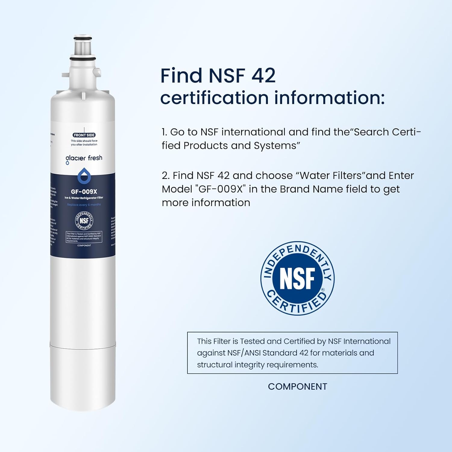 GLACIER FRESH RPWFE, RPWF Refrigerator Water Filter (Built-in CHIP) 1-Pack