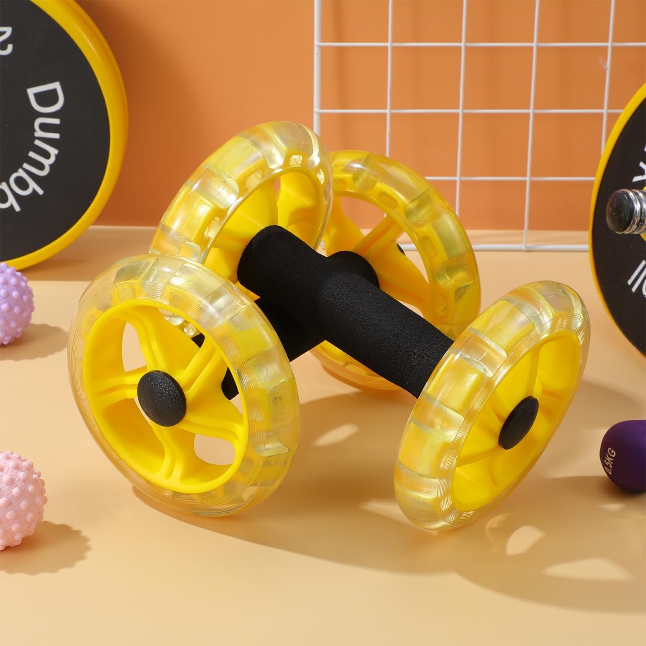 Toddmomy Ab Roller Wheel: Ab Wheel for Core Training, Exercise Abdominal Roller Hand Weights Dumbbell Fitness Exercise Device Home Gym Gear for Men/Women