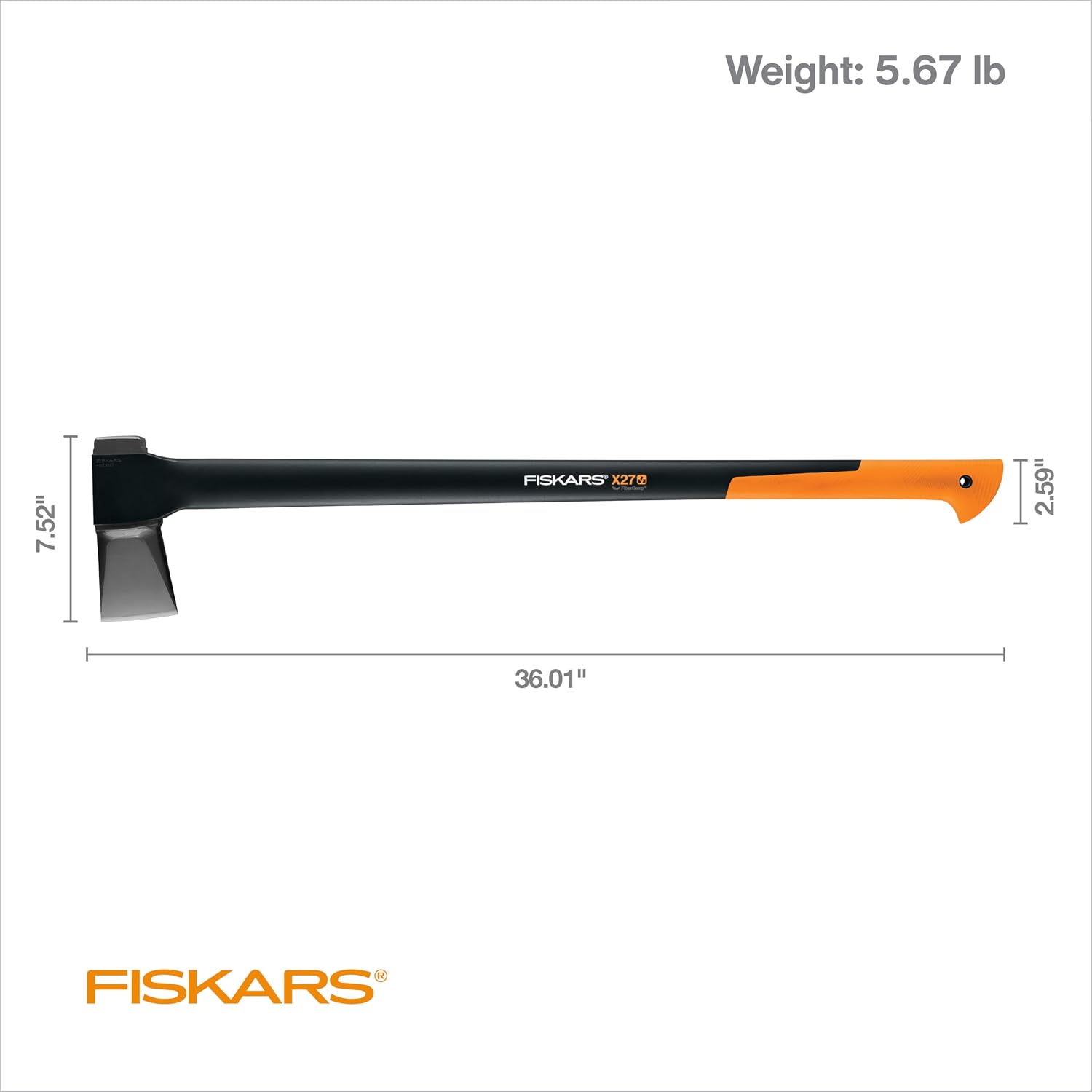Fiskars X27 Super Splitting Axe 36", for Taller Users on Large Logs