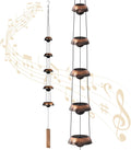 Copper Wind Chimes for Outside Clearance, 36'' Temple Windchimes Outdoors w/5 Bells, Memorial Wind Chime Gifts for Mom Grandma Mother Women, Feng Shui Wind Bell for Home Garden Zen Decor