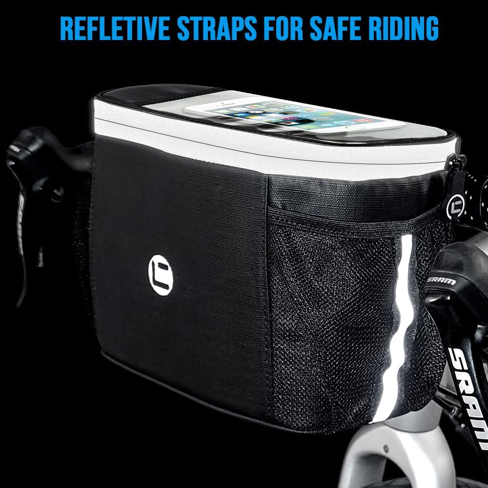 WOTOW Bike Handlebar Insulated Bag, Front Phone Touchscreen Bicycle Cooler