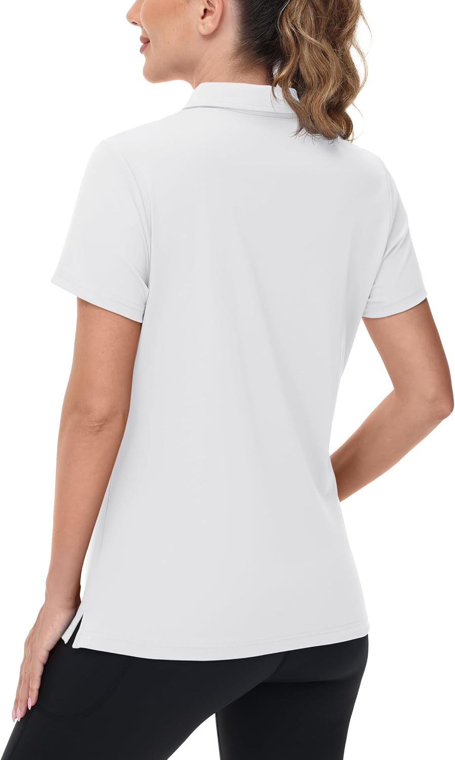 TACVASEN Women's V-Neck Polo Shirts UPF 50+ Short Sleeve Sun Protection Quick Dry Golf Polos Collared Shirt