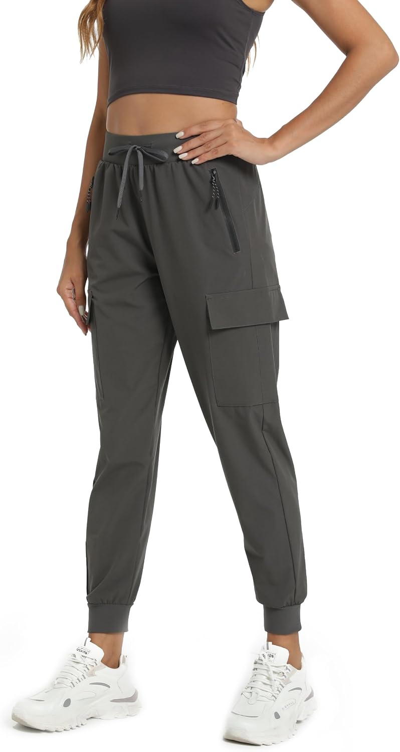 Womens Cargo Hiking Pants with 4 Pockets Lightweight Water Resistant