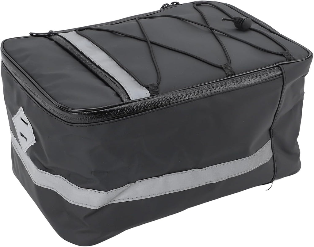 Drfeify Cycling Trunk Carrier Rear Bike Rack Bag 15L Capacity Saddle Bag Black PU Leather