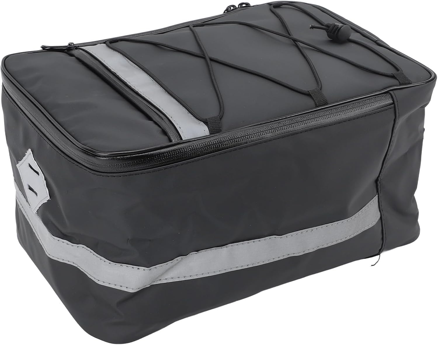 Drfeify Cycling Trunk Carrier Rear Bike Rack Bag 15L Capacity Saddle Bag Black PU Leather
