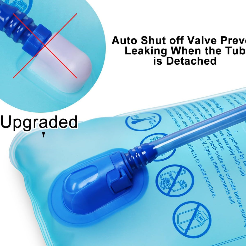 Mothybot 3L 2L 1.5L Hydration Bladder, Upgraded Leak Proof 50OZ/ 70OZ/ 100OZ 3 Liter Water Reservoir for Most Hydration Pack Replacement with Quick Release Insulated Tube & Auto Shut-Off Valve Outdoor