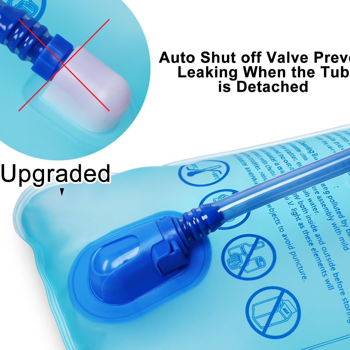 Mothybot 3L 2L 1.5L Hydration Bladder, Upgraded Leak Proof 50OZ/ 70OZ/ 100OZ 3 Liter Water Reservoir for Most Hydration Pack Replacement with Quick Release Insulated Tube & Auto Shut-Off Valve Outdoor