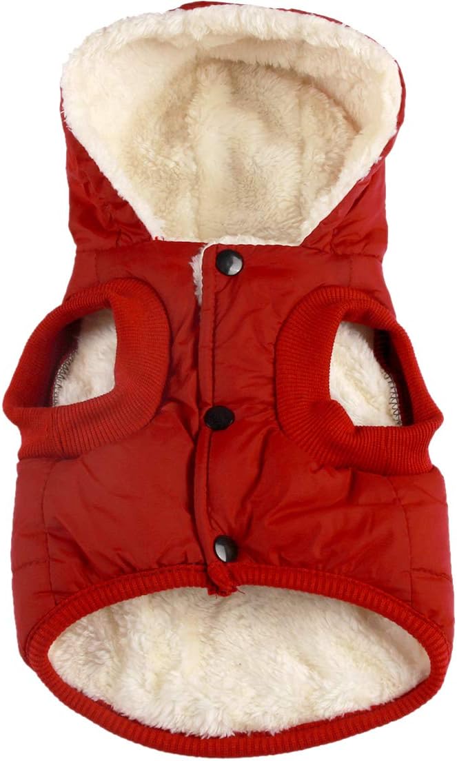 Vecomfy Warm Dog Coats with Hoodie,Winter Dog Jackets for Small Dogs