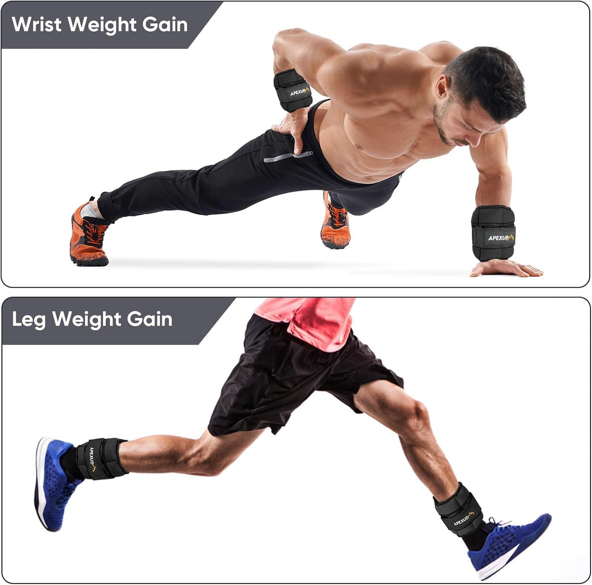 APEXUP Adjustable Ankle Weights for Women and Men, Modularized Leg Weight Straps for Yoga, Walking, Running, Aerobics, Gym, Physical Therapy