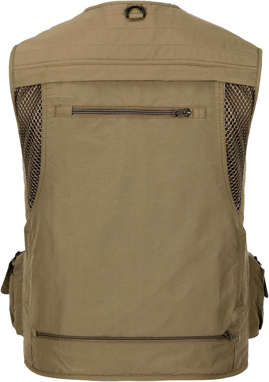 Hbufnha Outdoor Fishing Hunting Vest Multi Pockets Work Cargo Jacket