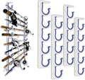 2-Pack Fishing Rod Holder 5-Slot Fishing Pole Rack, Wall or Ceiling Mount Heavy-Duty Organizer; Space-Saving for Garage, Tackle Room, Boat Storage，Black-Blue