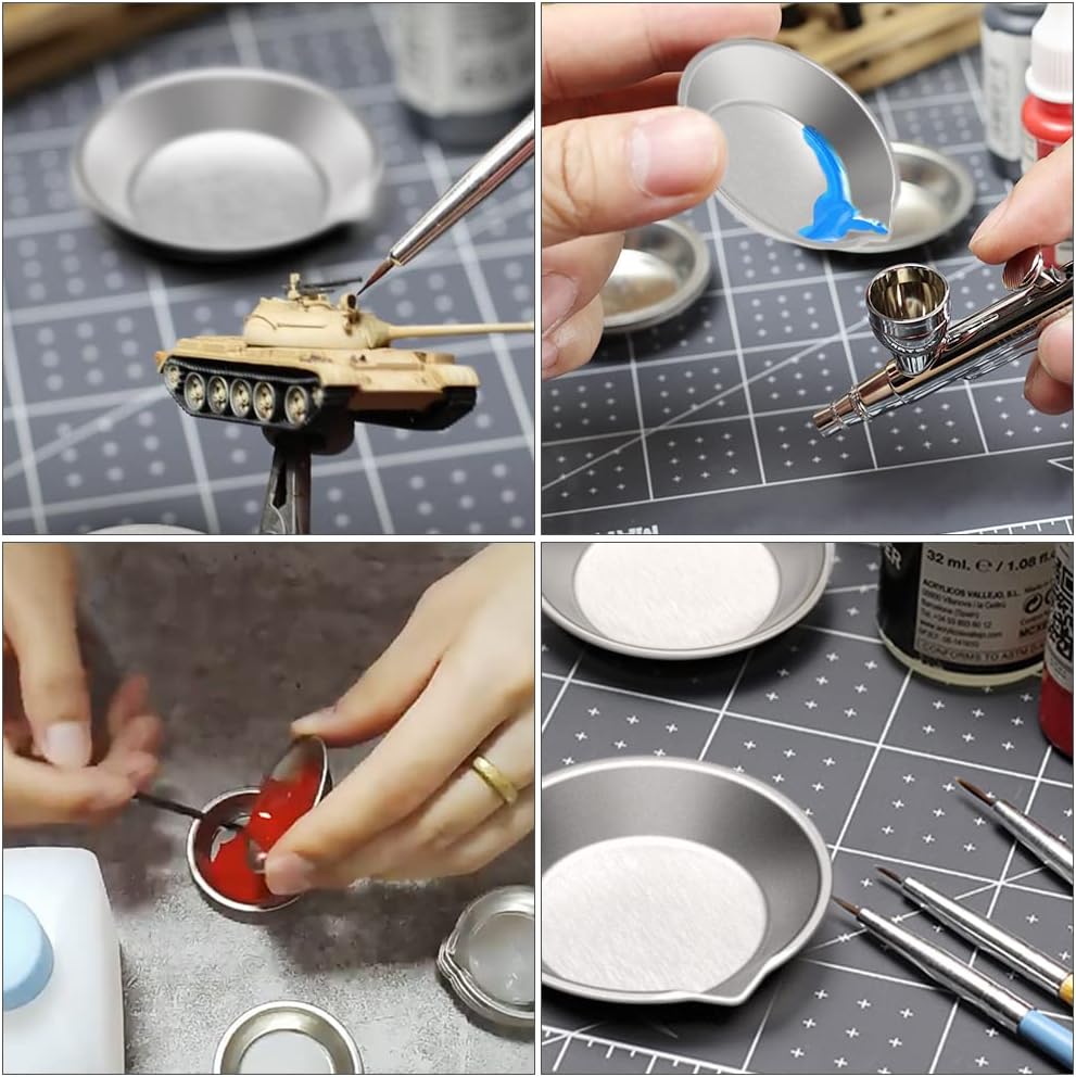 DIYESMART 12pcs Paint Tray, 2pcs Paint Stirrer and 10pcs 3ml Pipette Eyedroppers Suit for Airbrush Painting, DIY Art Craft Painting, Model Painting, Hobby Paint Building Tools, Lightweight…