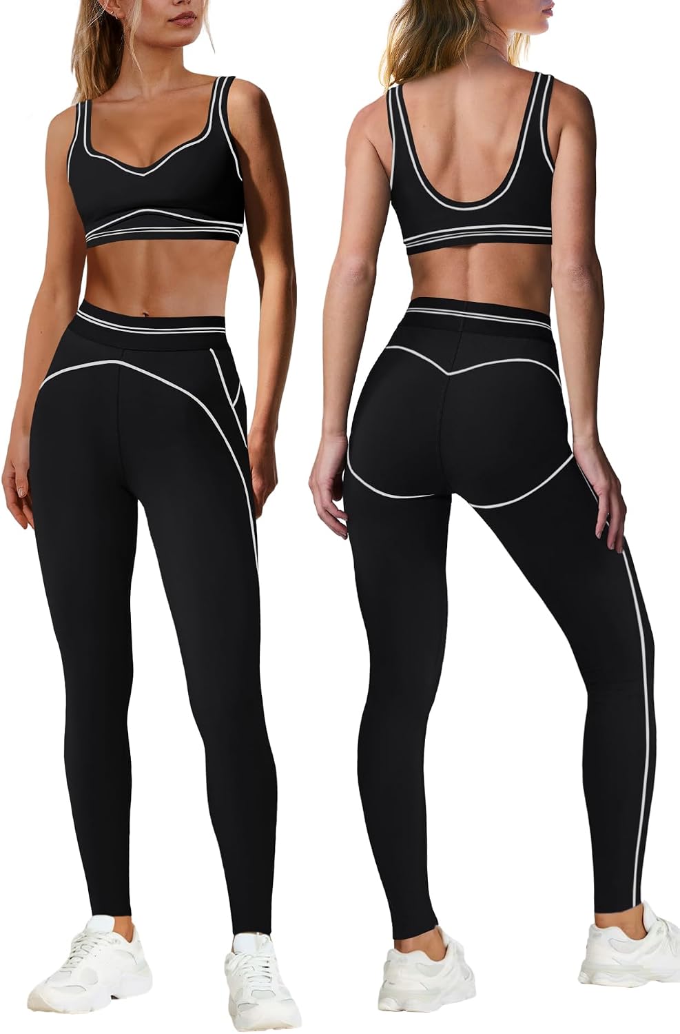 Nirovien Womens 2 Piece Workout Sets Yoga Sets Gym Outfits