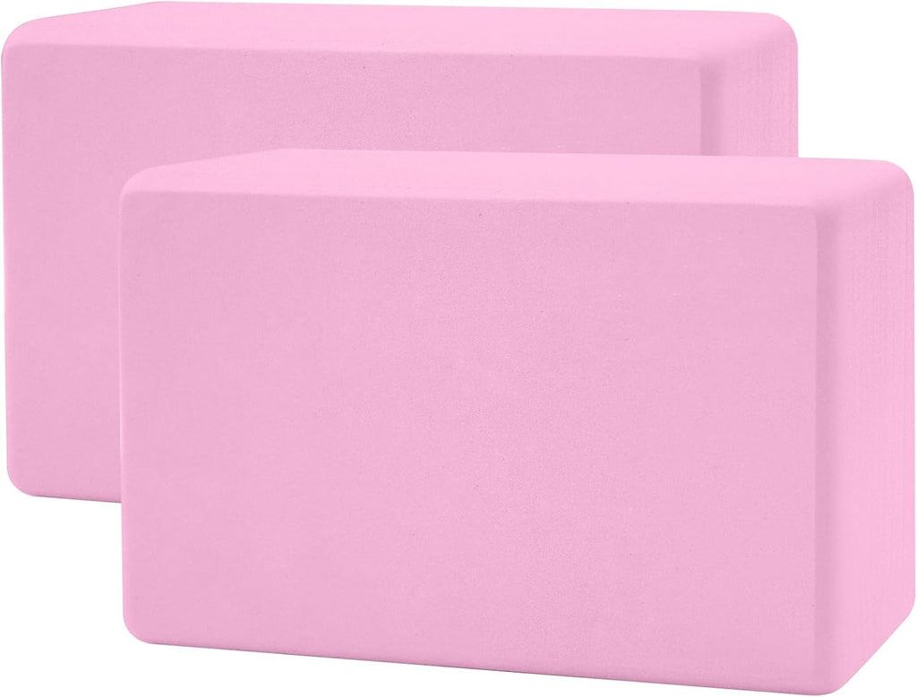 biguphate 2 Pack Yoga Blocks, 3"x6"x9" Rounded Edges Non-Slip, Yoha Bricks