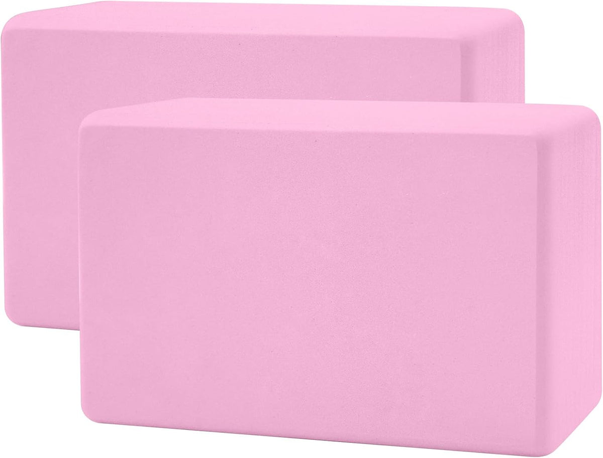 biguphate 2 Pack Yoga Blocks, 3"x6"x9" Rounded Edges Non-Slip, Yoha Bricks