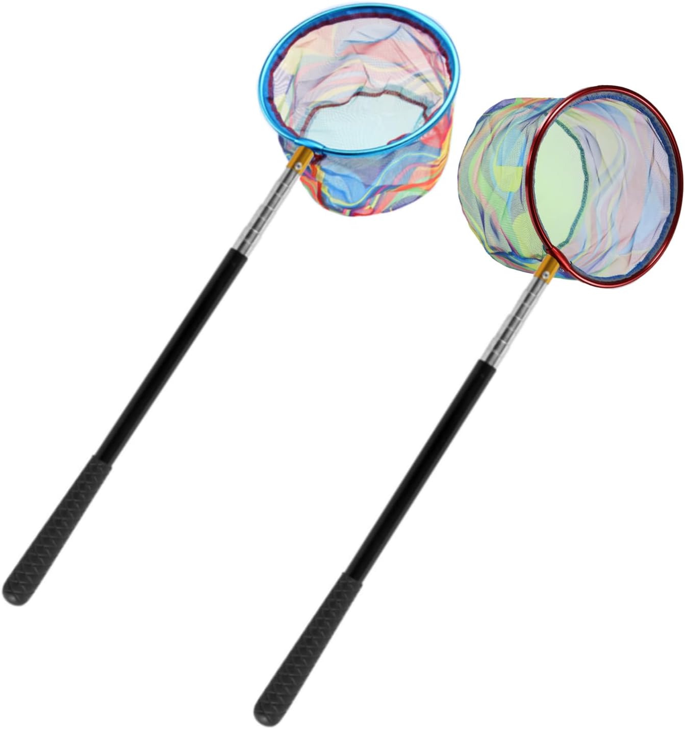 Fishing Net 2 Pack Retractable Lightweight Landing Net with Aluminum Rod Handle Fishing Nets for Youth Catch and Release Butterfly Nets