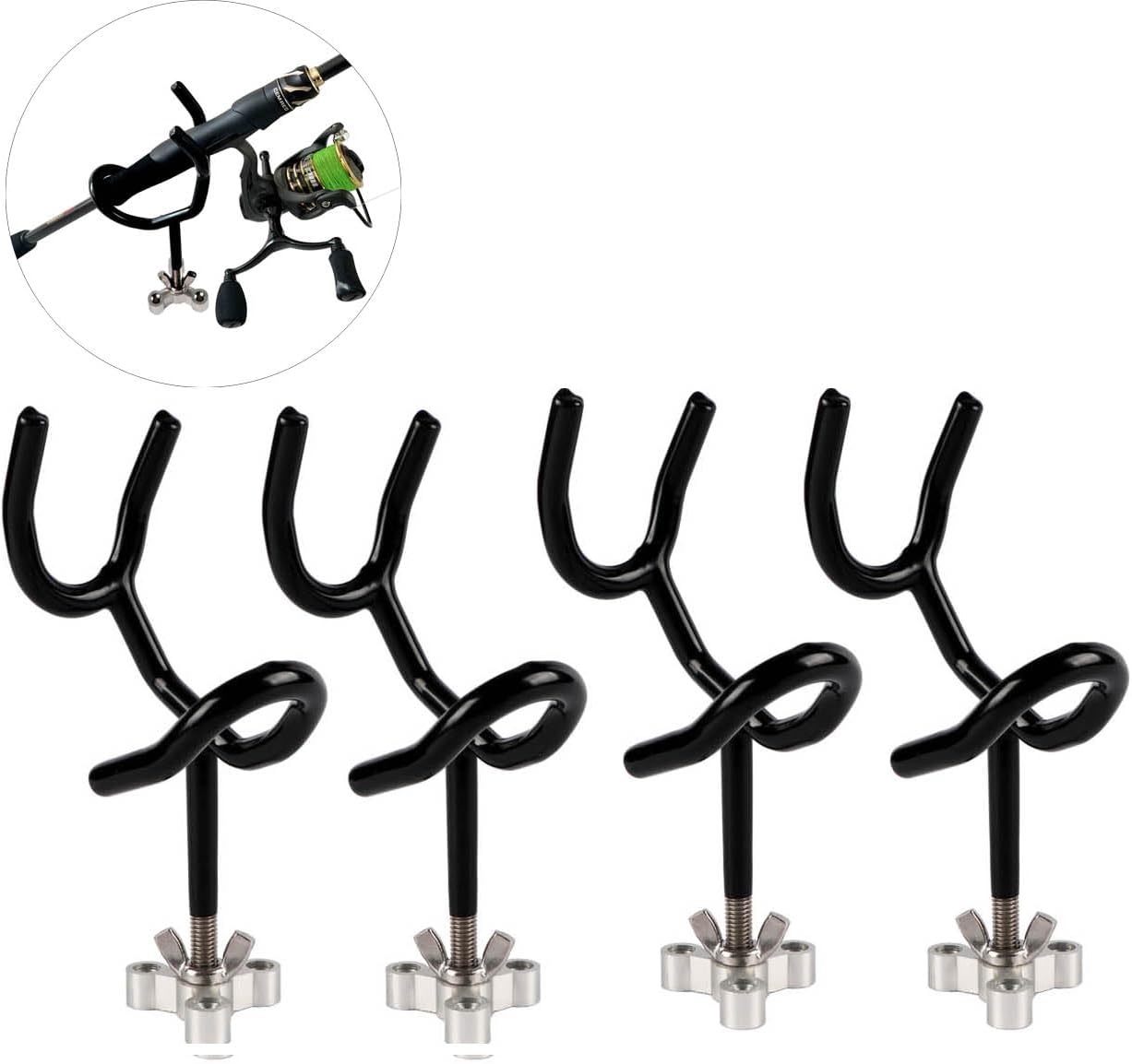 Sure Grip Steel Boat Rod Holder 20 Degree PVC Coated Steel Wire Fishing Pole Holder (8PCS)