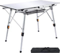 JOUYEK Folding Outdoor Camping Table, Lightweight Aluminum Camp Table White