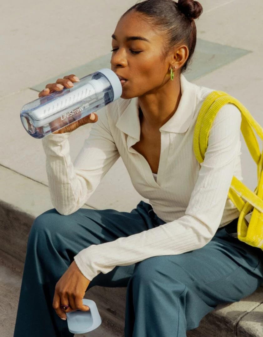 LifeStraw Go Series BPA-Free Water Filter Bottle, 1 L, Clear