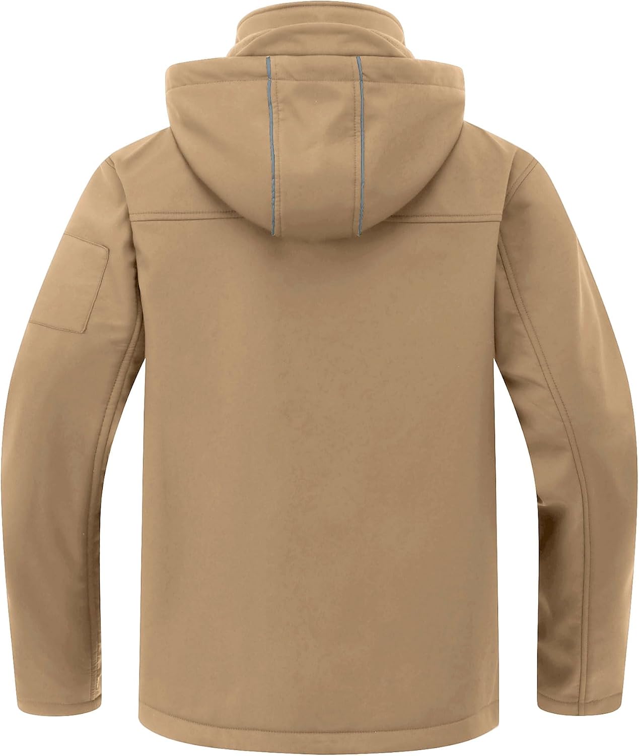 CREATMO US Men's Softshell Military Jacket With Removable Hood, Fleece Lined and Water Repellent Outdoor Reflective Coat