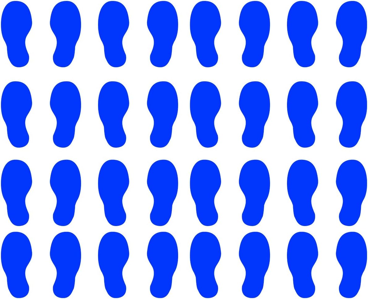 VWAQ Shoe Print Footprint Vinyl Decals - Peel and Stick Floor or Wall Stickers - 32 PCS (White)