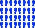 VWAQ Shoe Print Footprint Vinyl Decals - Peel and Stick Floor or Wall Stickers - 32 PCS (Blue)