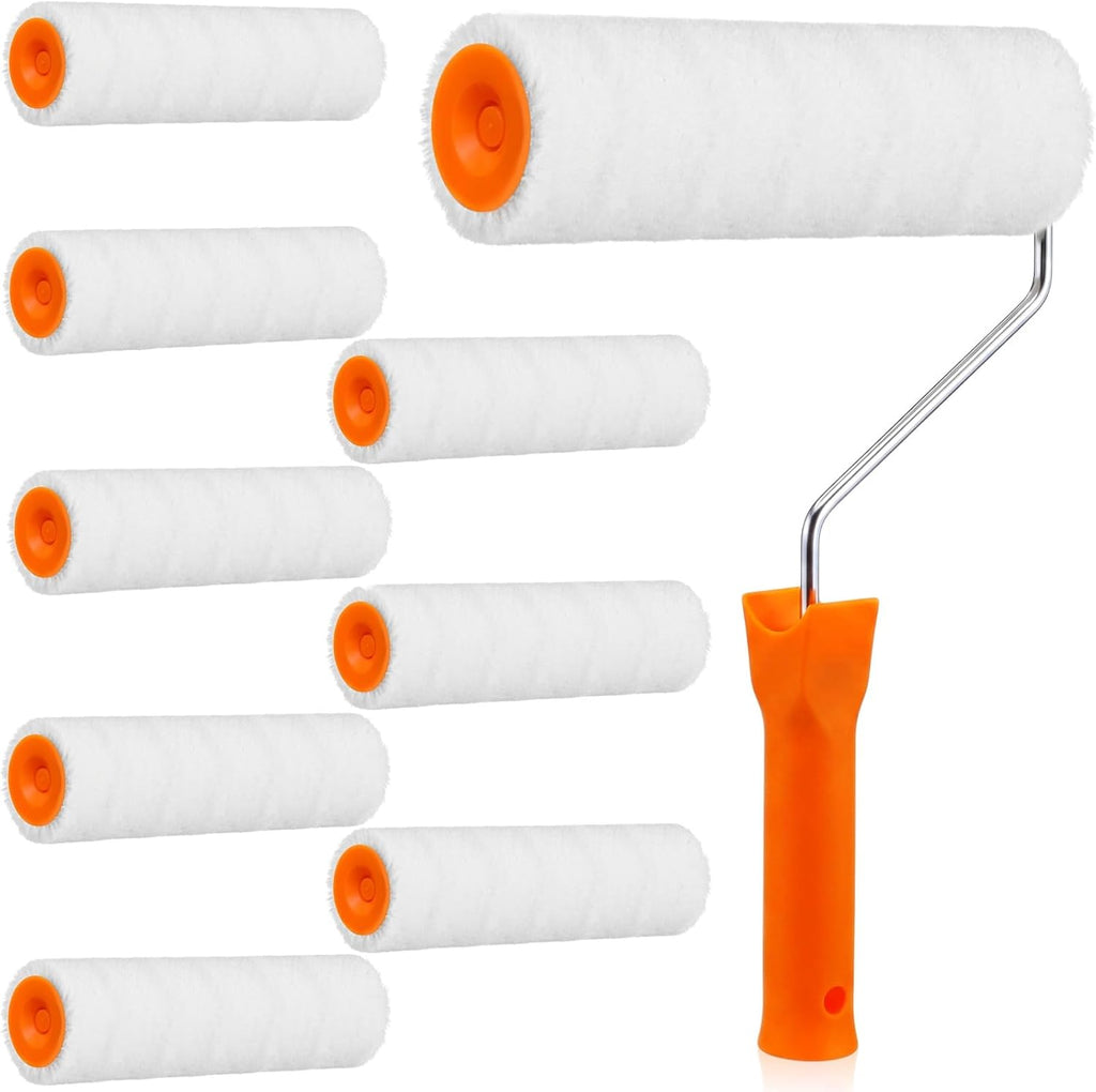 Honeydak 8 Pack Mini Paint Roller with Replacement Heads, 9 Inch