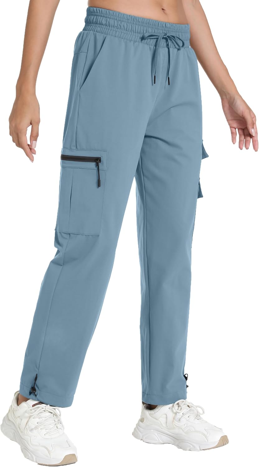 Quick Dry Women's Hiking Cargo Pants With 5 Pockets Lightweight Joggers