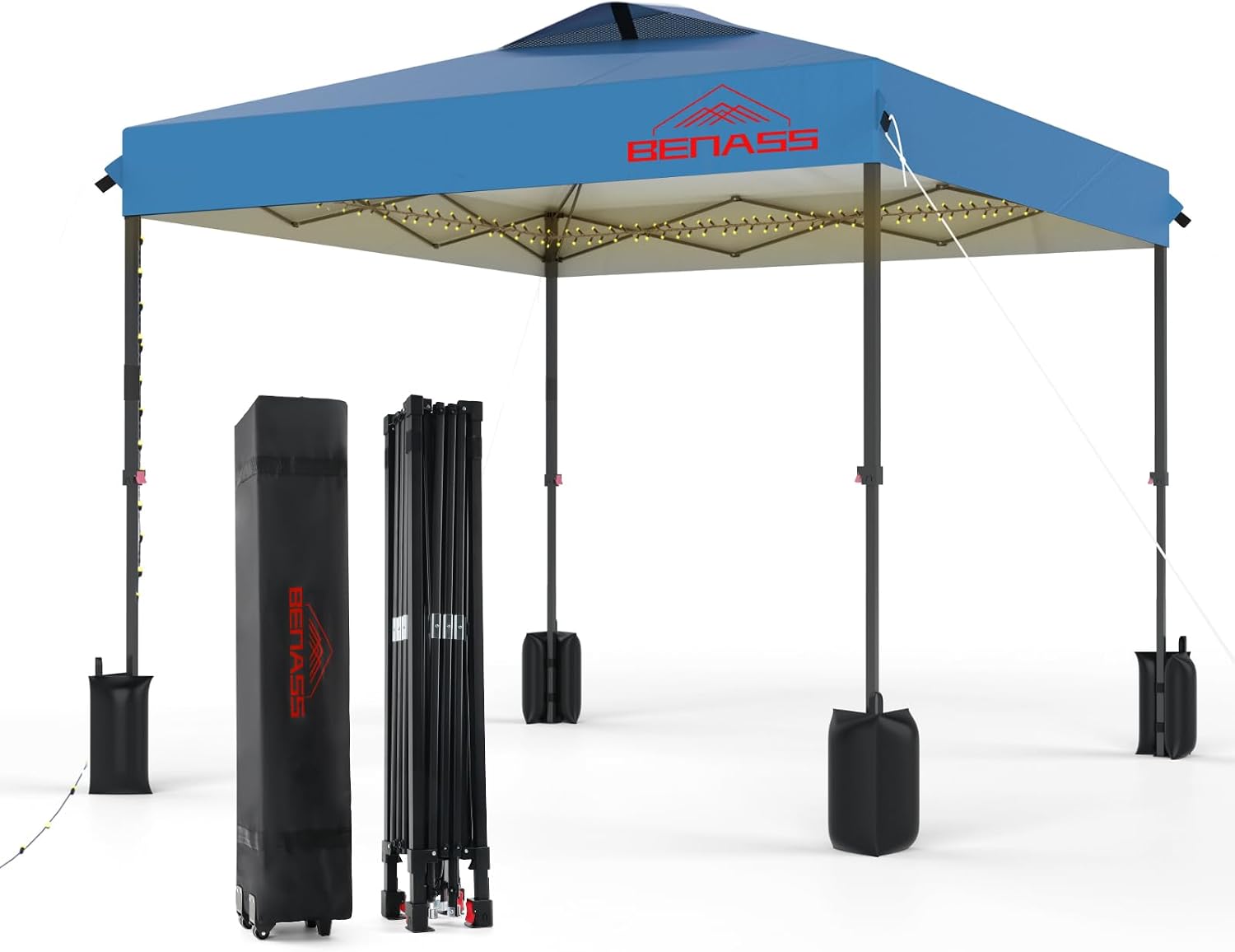 8x8 Pop Up Canopy Tent, Light Blue