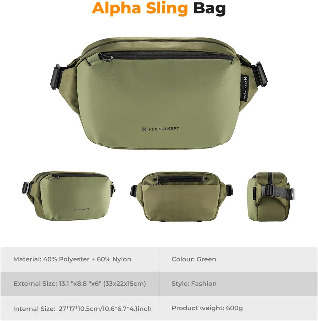K&F CONCEPT 2 in 1 Camera Sling Bag, Everyday Shoulder Bag